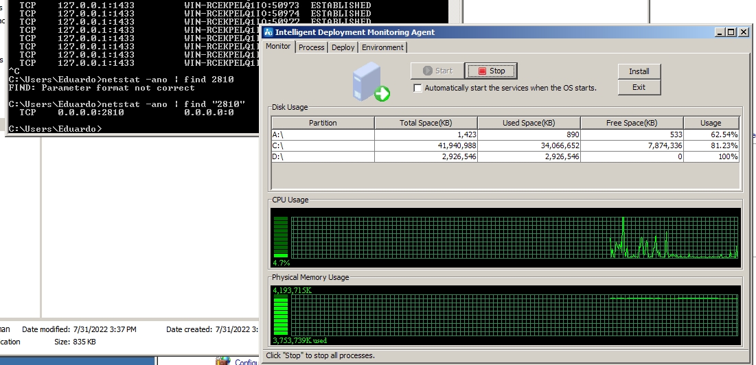 DBman Running in MS Windows Server 2088 R2